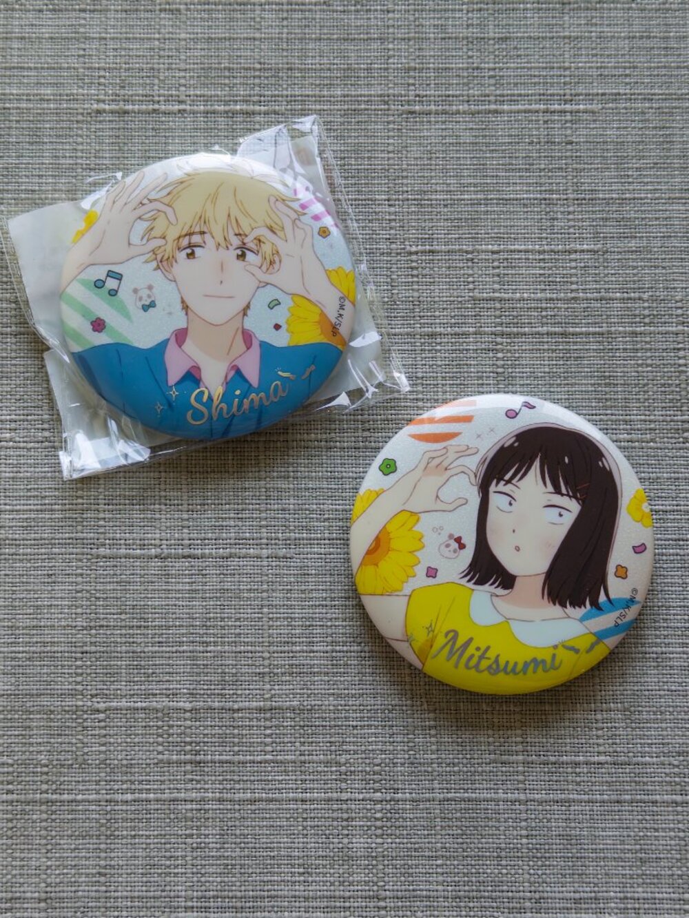 GONG Skip and Loafer Sousuke Shima & Mitsumi Iwakura Badge Set